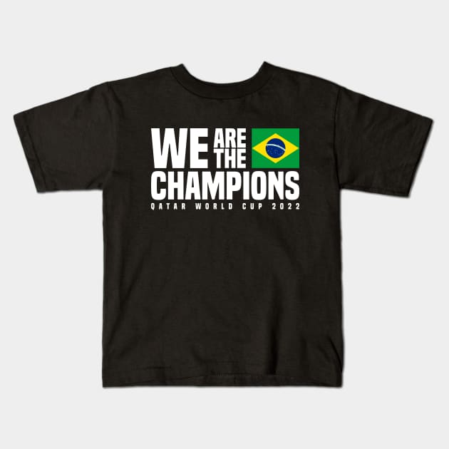 Qatar World Cup Champions 2022 - Brazil Kids T-Shirt by Den Vector